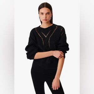NWT IRO Black Crew Neck Sweater Teodora knitted jumper - Black